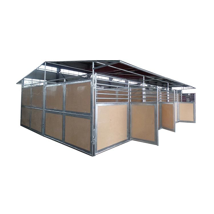Galvanized horse stable with HDPE board and PVC roof