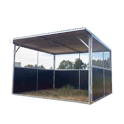 Galvanized horse stable with plywood board