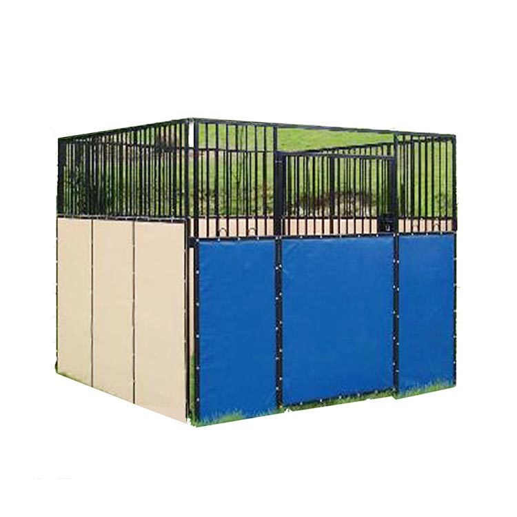 Outside galvanized temp horse stable with PVC EPE board