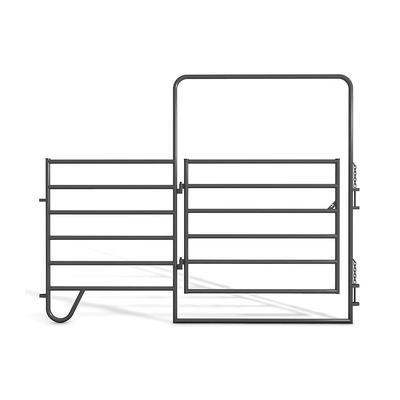 Outdoor galvanized horse panel fence with gate