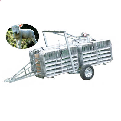 Galvanized goat sheep mobile yard trailer with panel, gate